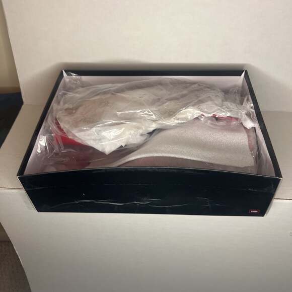 Pleaser Flamingo-1021FS Red Faux Suede Platform Ankle Boots - Picture 5 of 6